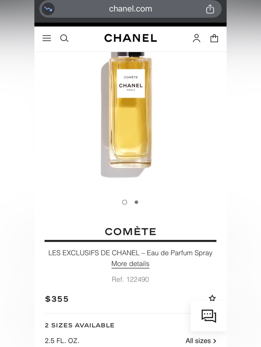 CHANEL Les Exclusifs Comete 75mL 2.5oz BNIB
